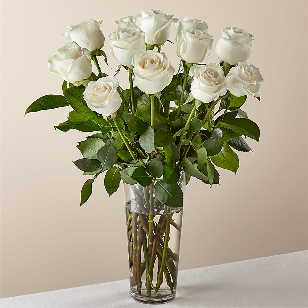 Long Stem White Rose Bouquet – Floral Insight, Houston TX