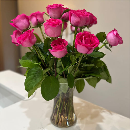 Long Stem Pink Rose Bouquet – Floral Insight, Houston TX
