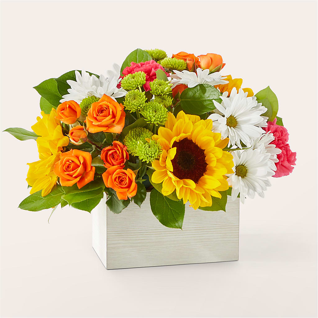 Sun-drenched Blooms Box Bouquet – Floral Insight, Houston TX
