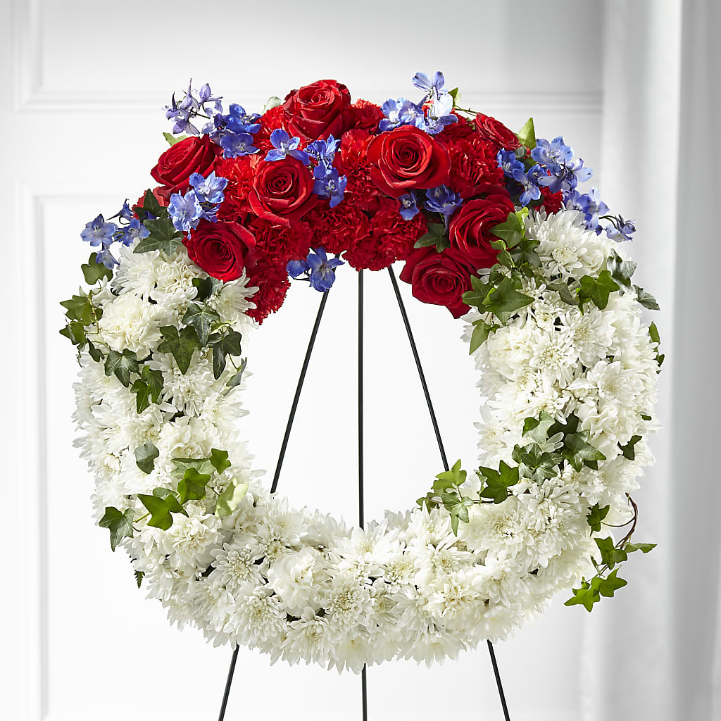 Patriotic Passion Wreath – Floral Insight, Houston TX