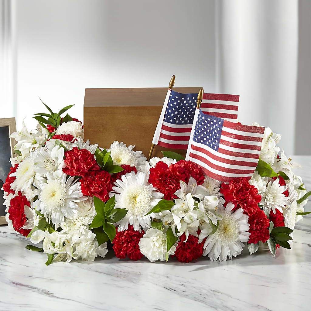 Spirit of Patriotism Cremation Adornment – Floral Insight, Houston TX