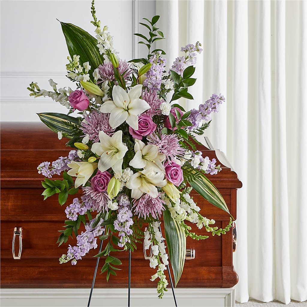 Grateful Hearts Standing Spray – Floral Insight, Houston TX