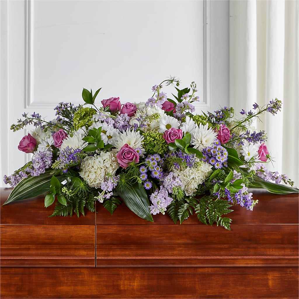 Meadows of Serenity Casket Spray – Floral Insight, Houston TX