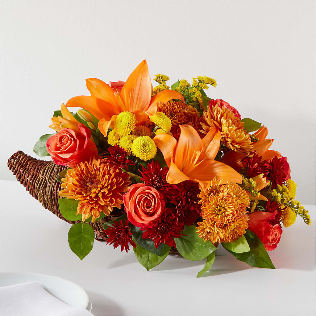 Bouquet of Blessings Cornucopia – Floral Insight, Houston TX