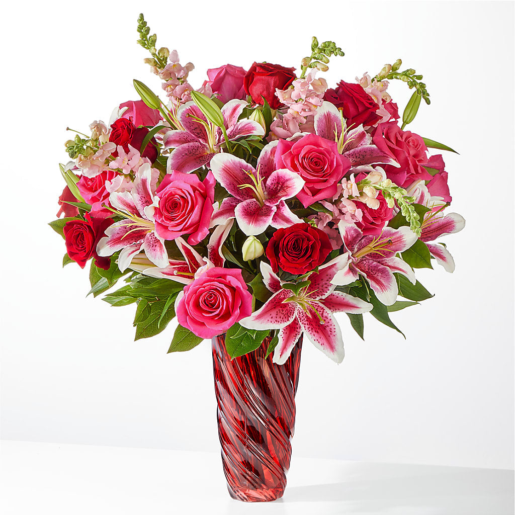 Always You Bouquet with Luxe Swirl Vase – Floral Insight, Houston TX