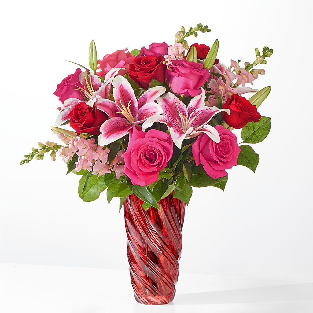 Always You Bouquet with Luxe Swirl Vase – Floral Insight, Houston TX