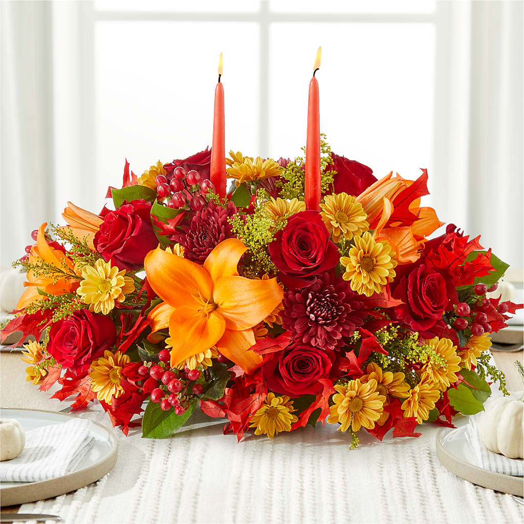 Autumn's Embrace Centerpiece – Floral Insight, Houston TX
