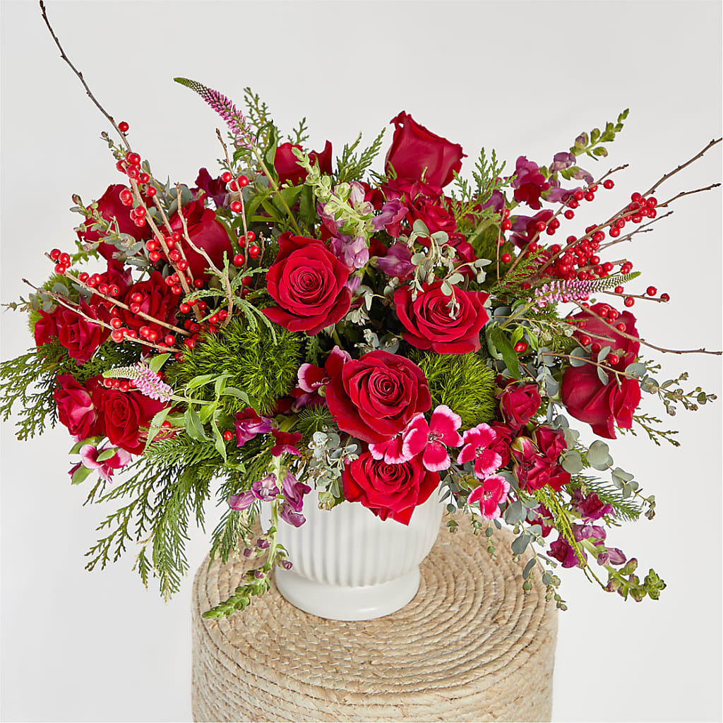 Big Red Bow Bouquet –  Floral Insight, Houston TX