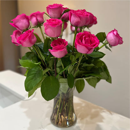 Long Stem Pink Rose Bouquet –  Floral Insight, Houston TX