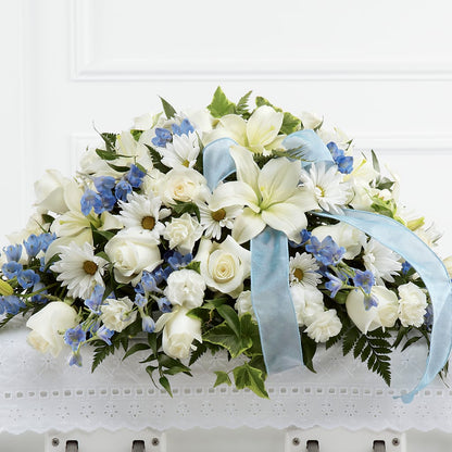 Tender Treasure Casket Spray –  Floral Insight, Houston TX