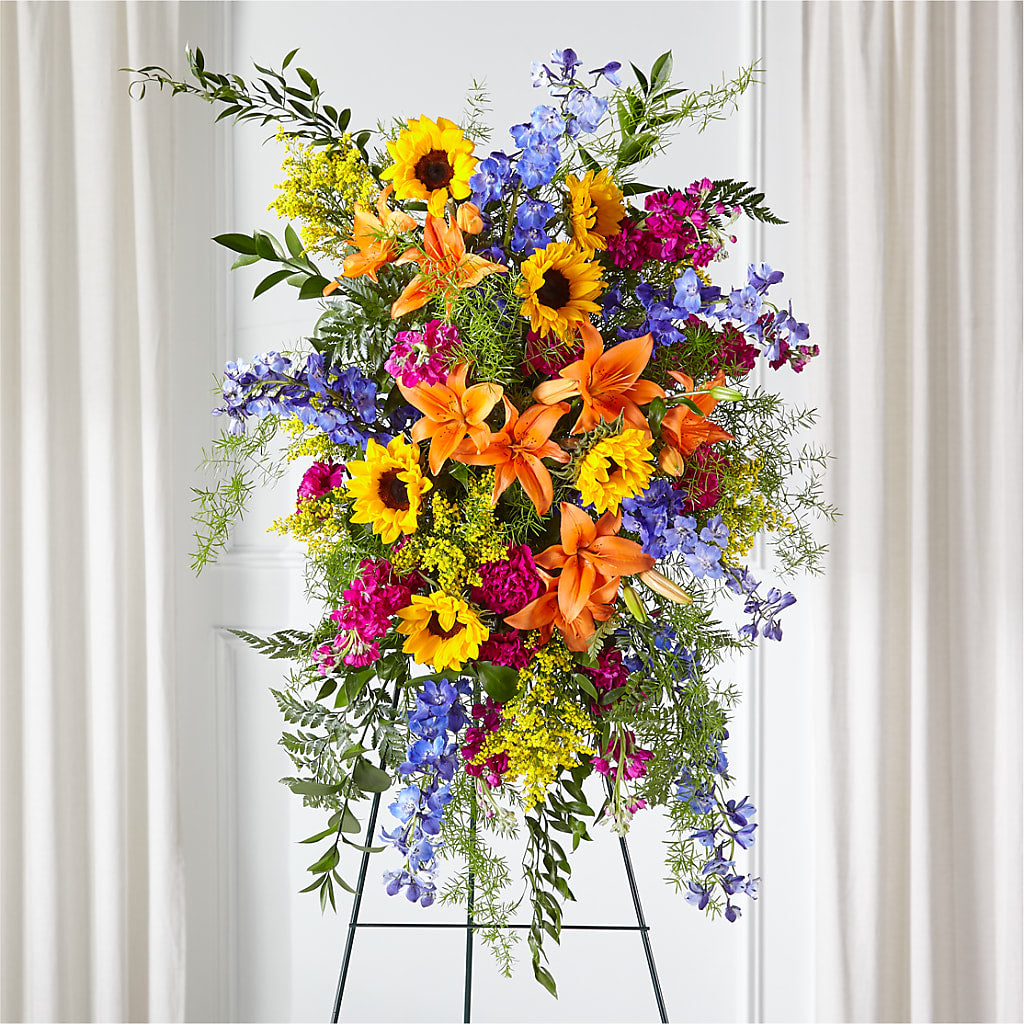 Sunlit Memories Standing Spray (Standard) –  Floral Insight, Houston TX