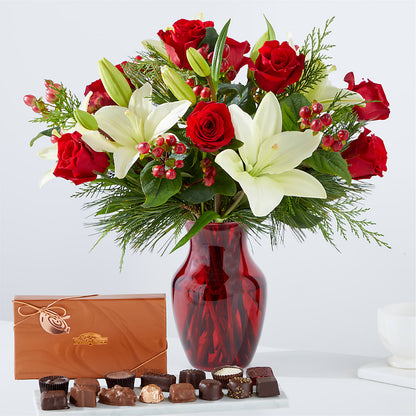 Evergreen Delight Bouquet and Chocolate Gift Set –  Floral Insight, Houston TX